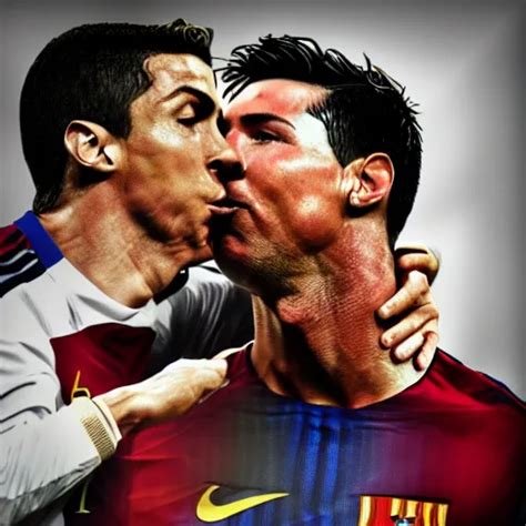 messi y ronaldo beso.